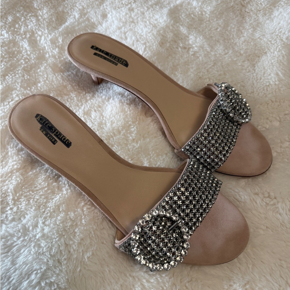 kate spade Blush Crystal Slide Sandals